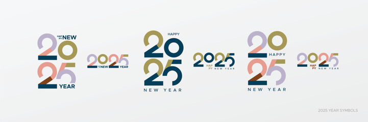 Creative concept of 2025 new year symbols with vertical and horizontal models. Happy new year 2025 concept for calendar, card, social media post template