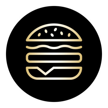 Golden Burger vector illustration.