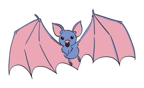 Cartoon Bat in Flight