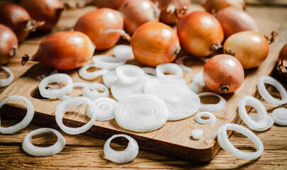 Fototapeta na wymiar Fresh chopped onion.