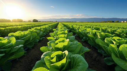 Fototapeta premium cabbage field in spring