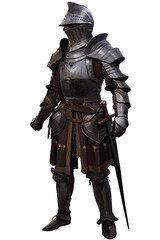 Medieval knight reenactor with a visored helmet
