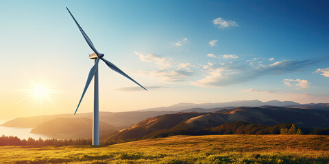 Obraz premium wind turbines in the field