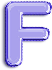 Blue Foil Balloon Letter F