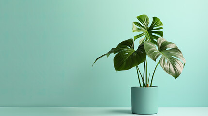  philodendron on a menthol background, 