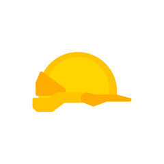 yellow safety helmets vector illustration isolated on white background. Construction helmet. Yellow safety hat. Plastic headwear worker helm