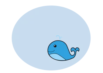 Gardinen Meerestiere Dibujo infantil ballena azul sobre fondo de color  © KNavarro