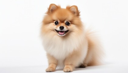 Pomeranian Spitz dog on a white background