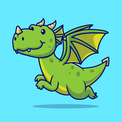 Cute Dragon Flying Cartoon Vector Icon Illustration. Animal
Nature Icon Concept Isolated Premium Vector. Flat Cartoon
Style