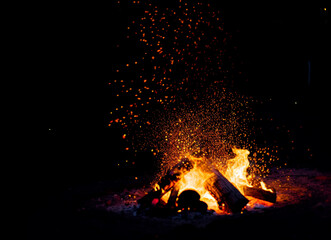 Fototapeta na wymiar Set resolution fire flames isolated on black background