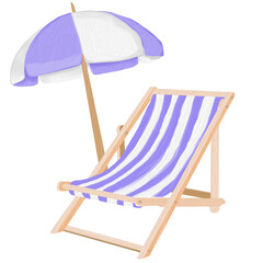 beach chair and umbrella