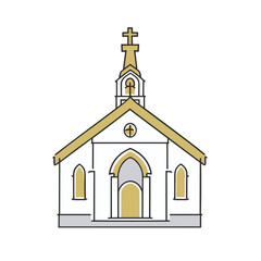 正面から見た教会のイラスト
