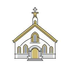 正面から見た教会のイラスト