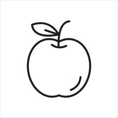 a drawing of an apple with a leaf on it