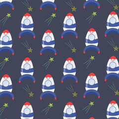 Rockets and comets pattern for the print.
