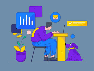 Business People Flat Vector Concept Operation Hand Drawn Illustration
