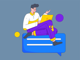 Business People Flat Vector Concept Operation Hand Drawn Illustration
