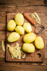 Fresh peeled potatoes.