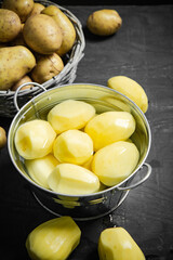Fresh peeled potatoes.