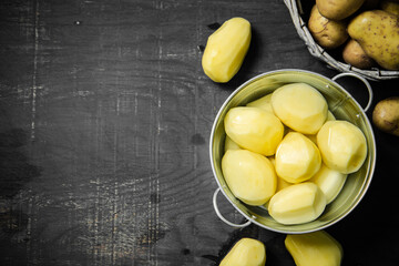 Fresh peeled potatoes.