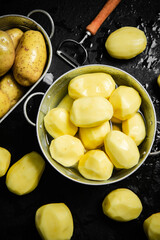 Fresh peeled potatoes.