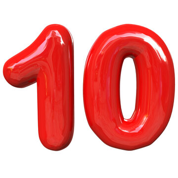number 10 ten red balloon