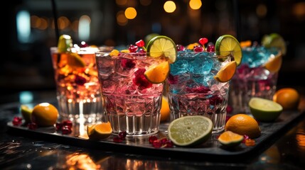 Obraz na płótnie Canvas New Years cocktails Mixology delights Fancy drinks, Background Image,Desktop Wallpaper Backgrounds, HD