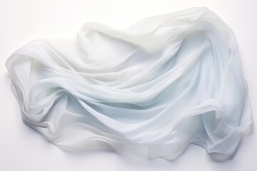 A minimalist white fabric on a clean white backdrop