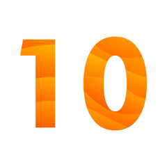 number 10 gradient icon logo design