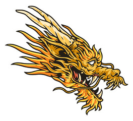 Japanese dragon monster logotype colorful
