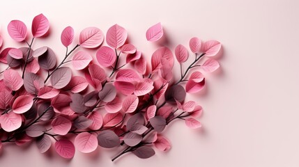 Obraz premium Pink watercolor leaves background , Background Image,Desktop Wallpaper Backgrounds, HD