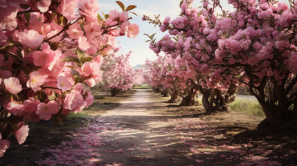 beautiful apple blossoms on an apple orchard - obrazy, fototapety, plakaty