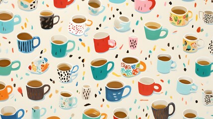 Fototapeta na wymiar Coffee background illustration design, coffee beans, caffeine