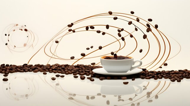 Coffee background illustration design, coffee beans, caffeine