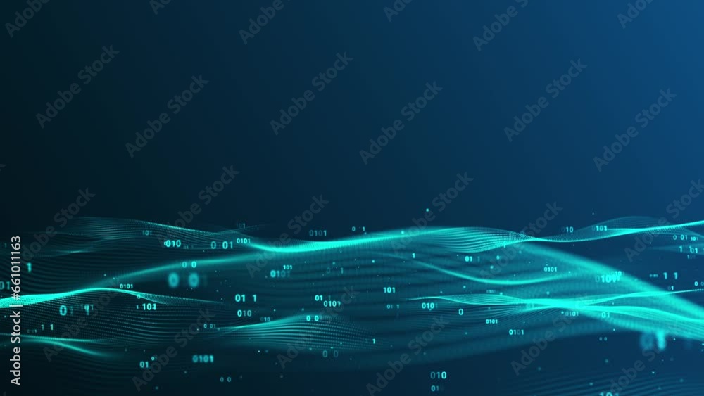 Wall mural digital numbers wave abstract background