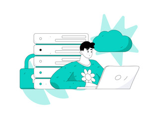 Business People Flat Vector Concept Operation Hand Drawn Illustration
