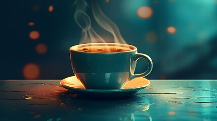 Obraz premium Coffee background illustration design, coffee beans, caffeine