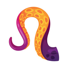 Octopus Tentacle as Limb of Ocean Creature Vector Illustration