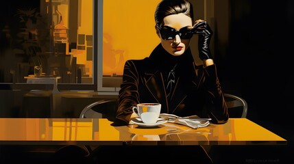 Coffee background illustration design, coffee beans, caffeine