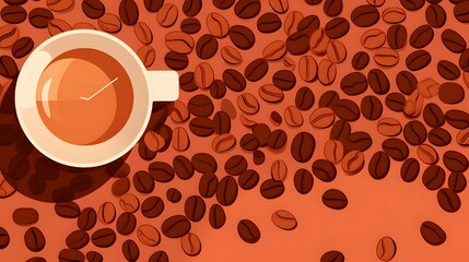 Obraz premium Coffee background illustration design, coffee beans, caffeine