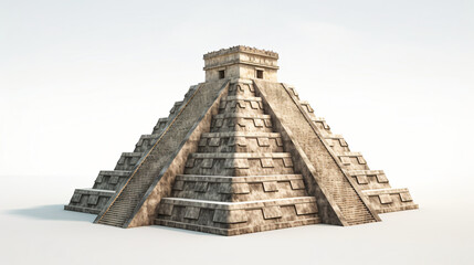 Mayan pyramid isolated on white background
 - obrazy, fototapety, plakaty