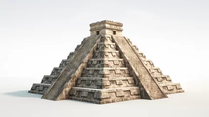 Foto op Plexiglas Mayan pyramid isolated on white background  © Cedar