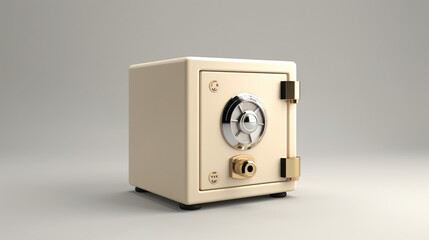 Mini safe on white background - obrazy, fototapety, plakaty