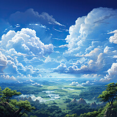 Serene Landscape: A Journey through Nature,landscape with clouds,landscape with clouds and sky