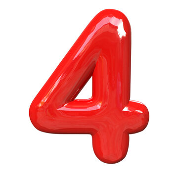 number 4 four red balloon