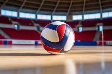Volleyball lying on the court