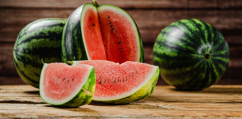 Sliced fresh watermelon . - 661014969