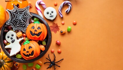  Halloween sweets in a pumpkin pot