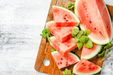 Sliced fresh watermelon.