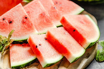 Sliced fresh watermelon.